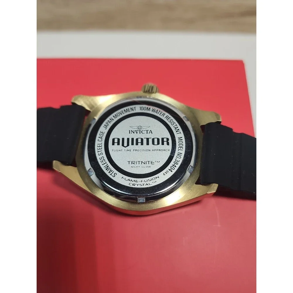 **NEW** Invicta Aviator Nomad Mens - 45mm, Black Silicone (38404) Original Box